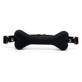 Blk Dog Bone Gag Red Stitching