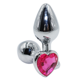 Butt Plug - Gem Metal Heart Anal Plug - (3 size options & 2 color options)