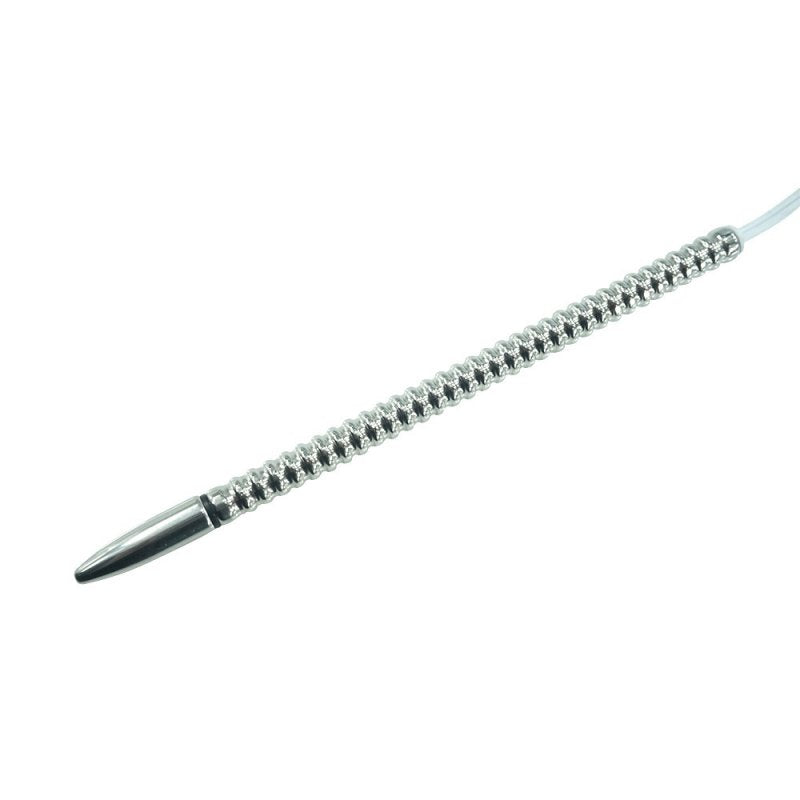 Electric Shock Urethral BiPolar e-stim Sound 8mm ribbed