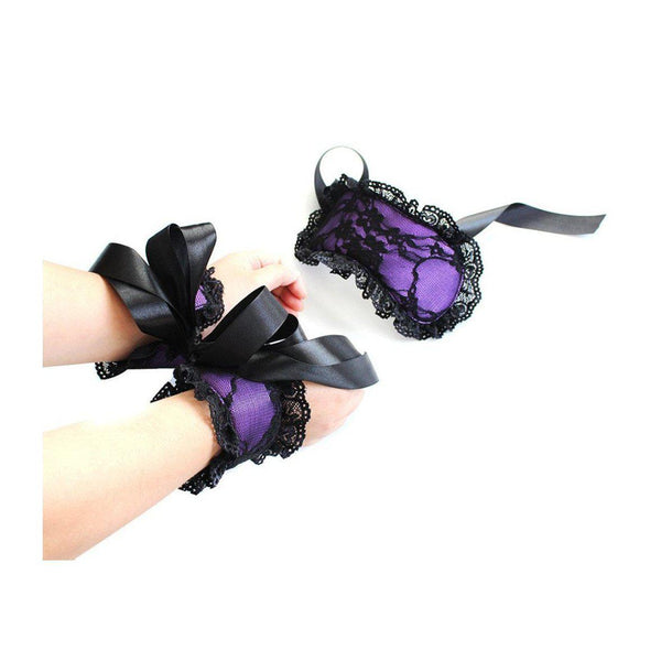 Purple Lace Bondage Kit - sex cuffs - bondage wrist restraints