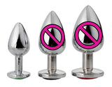 Butt Plug - Gem Metal Heart Anal Plug - (3 size options & 2 color options)