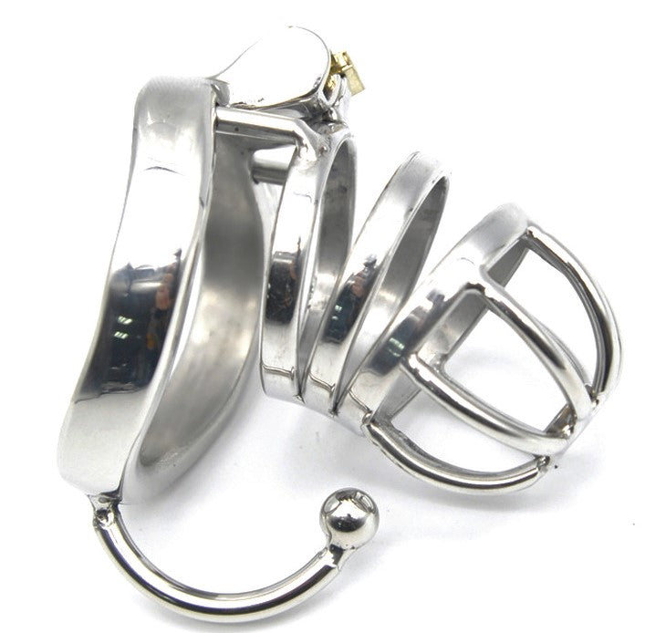 Chastity Cage with Ball Hook stainless steel shorty