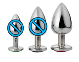 Butt Plug - Gem Metal Heart Anal Plug - (3 size options & 2 color options)