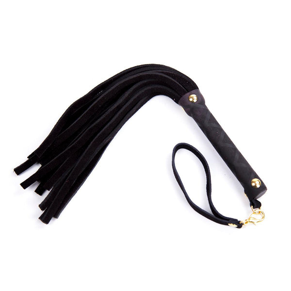 Mini Leather Flogger Blk-Floggers and Whips-The Love Zone