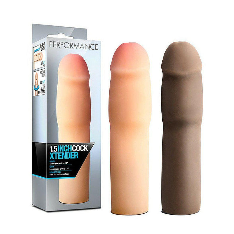 Penis Sleeve Cock Extender - Performance 1.5" Cock Xtender Penis Extension - Flesh-For Him-The Love Zone