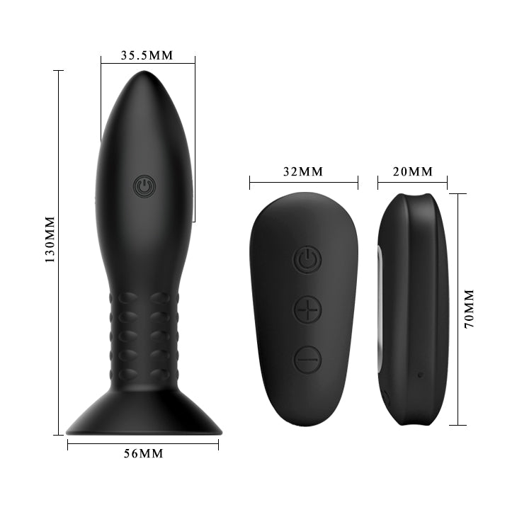 Vibrating riming anal plug with remote control