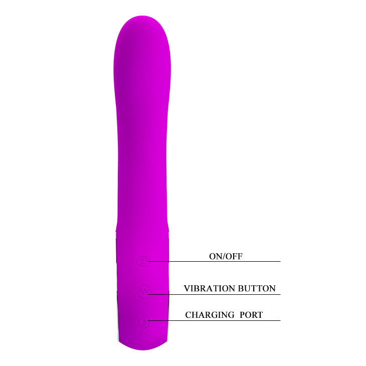 Vibrator - 12 Function Rechargeable Alston with Handle -Fuchsia