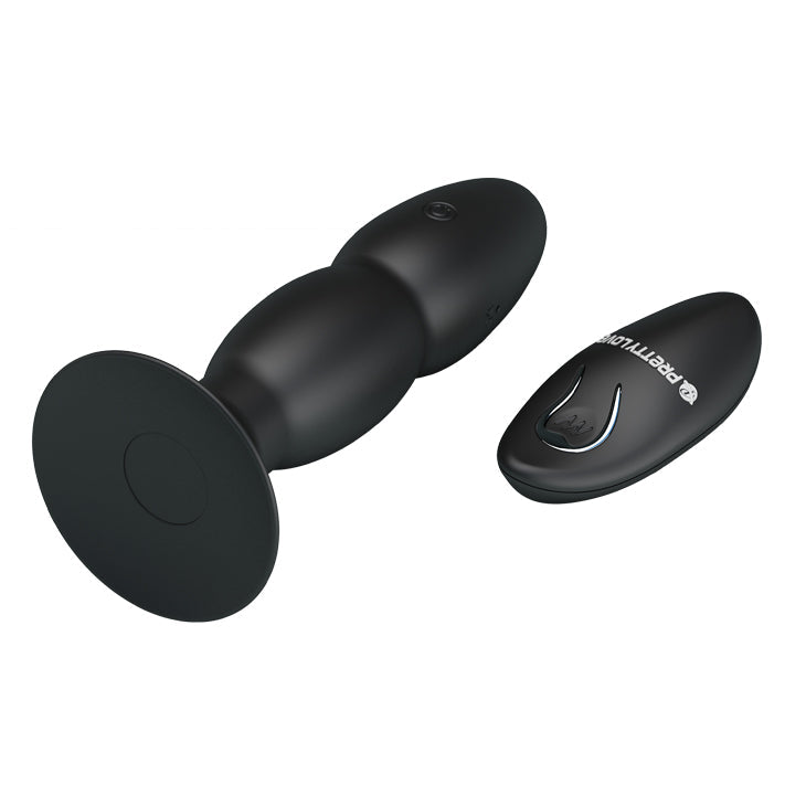 Butt Plug Rimming - Beaded Vibrating Remote-Control Anal Plug S & G - TLZ Butt Plug Rimming - Beaded Vibrating Remote-Control Anal Plug S & G - TLZ