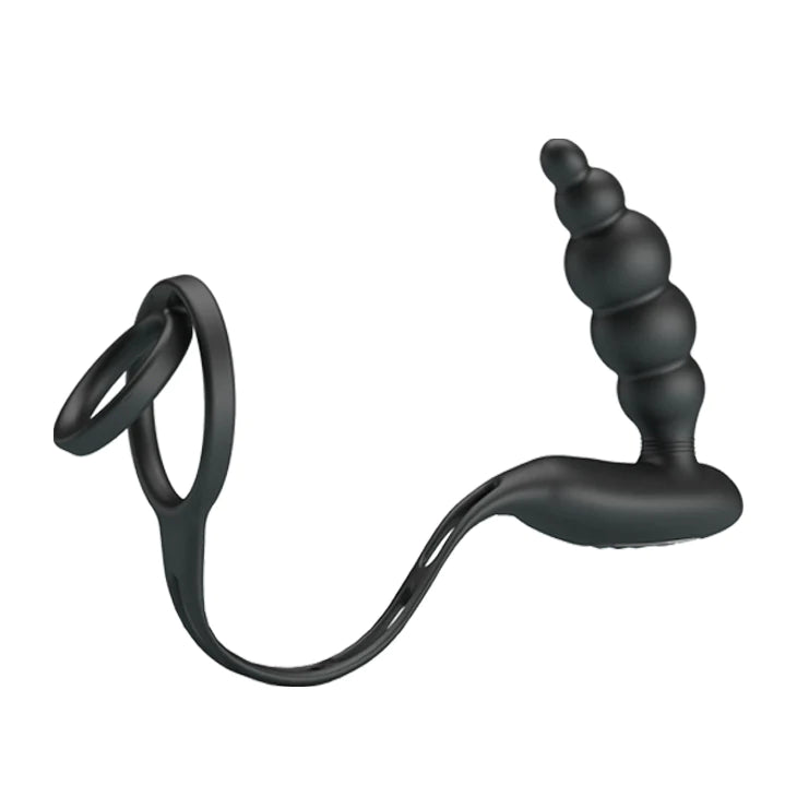 Cockring with Vibrating Prostate Plug