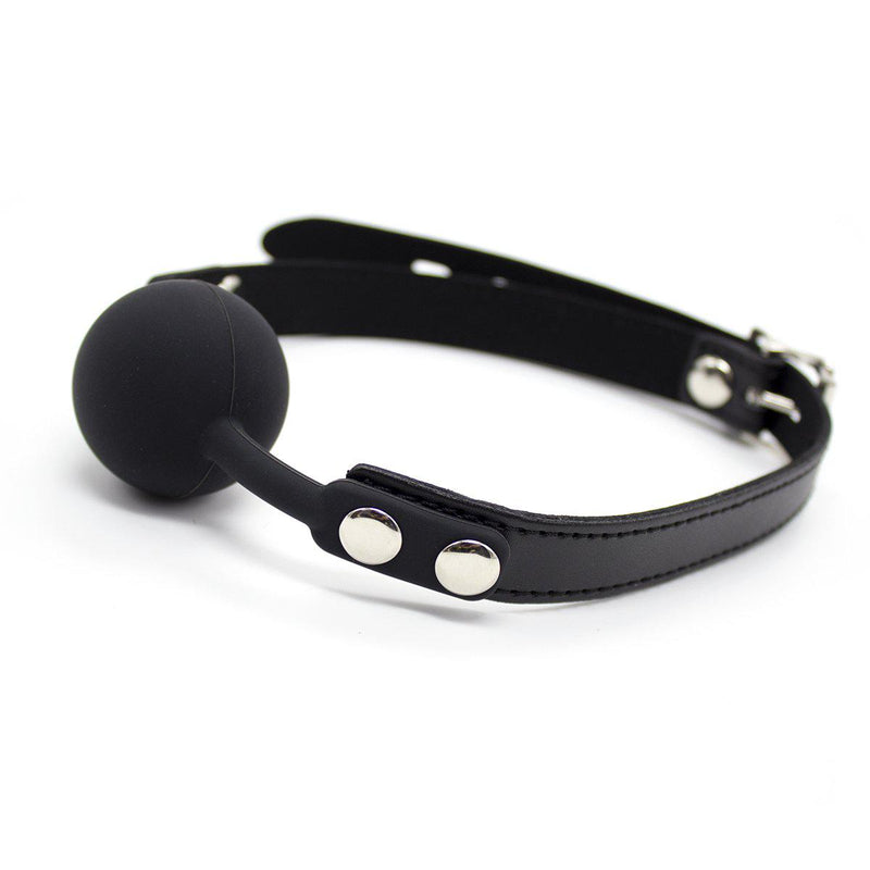 Ball Gag - Black Silicone with Locking Buckle-FBOND-The Love Zone