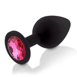 Butt Plug - Small Silicone Anal Plug with Gem (8 Color Options)