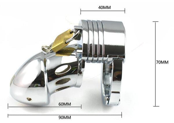 small metal chastity cage with lock
