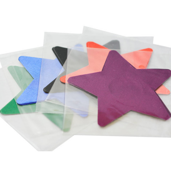 Pasties Assorted Color satin Stars 5 pair pack Nipple covers