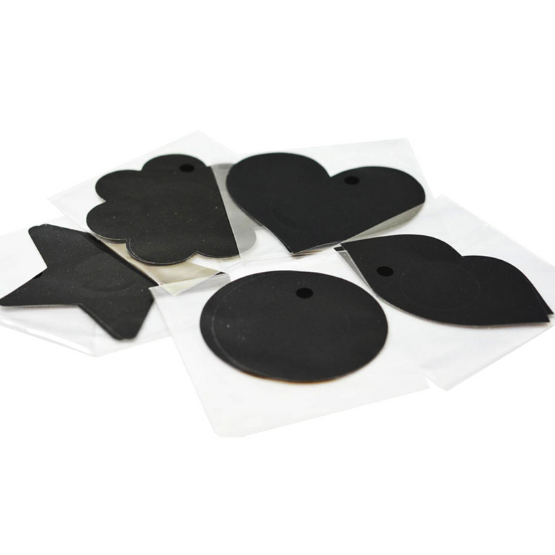 Pasties Black Satin Assorted Shapes Nipple Covers 5 Pair