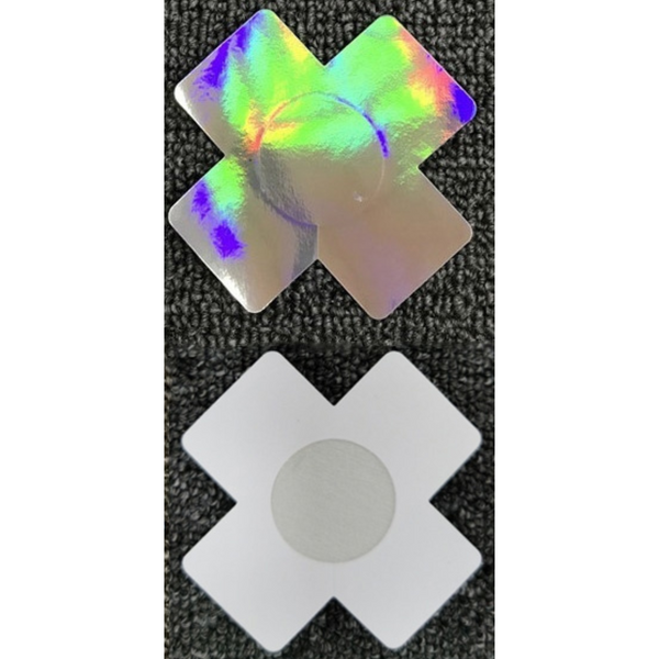 Pasties Crosses Hologram Silver 5pk