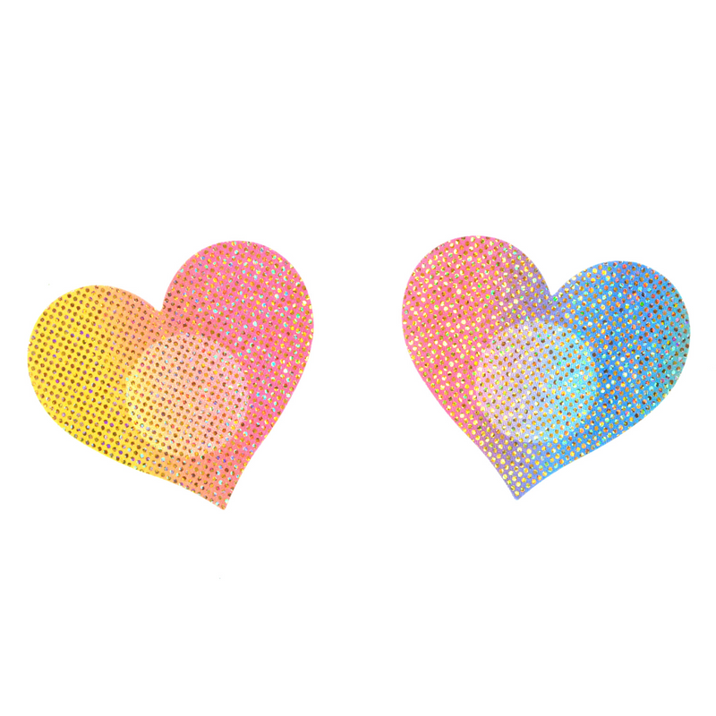 Pasties Sparkle Rainbow Heart Nipple Covers 5 pair