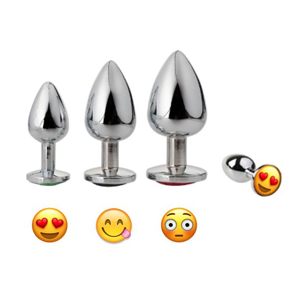 Butt Plug - Metal Emoji Anal Plug - Each Size has a Different Emotion-Anal-The Love Zone