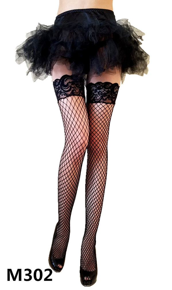 Diamond Net Fish-Net Stay Up Thi Hi Stockings