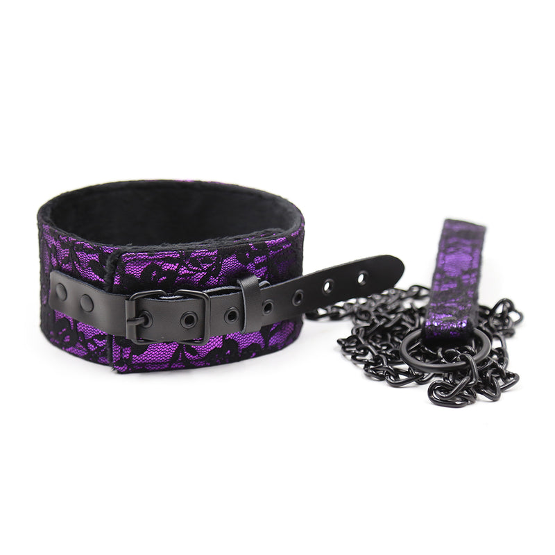 Collar - Purple Lace D Ring Collar