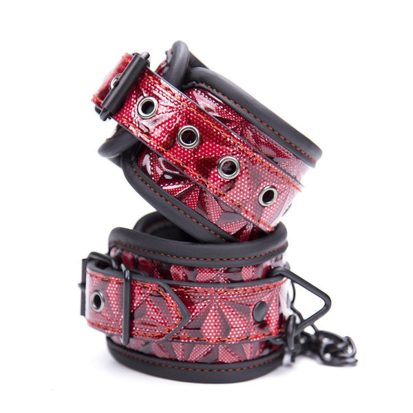 Cuff Wrist - Red Diamond Plate Design with Black Trim-FBOND-The Love Zone