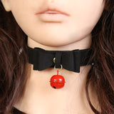 Black Cat Collar with Red Bell