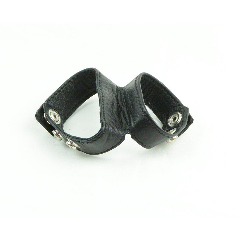 Cockring Leather Ball Spreader Cock ring-TRING-The Love Zone