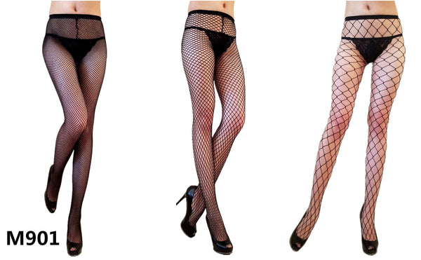 3 Pack Pantyhose Fishnet Back