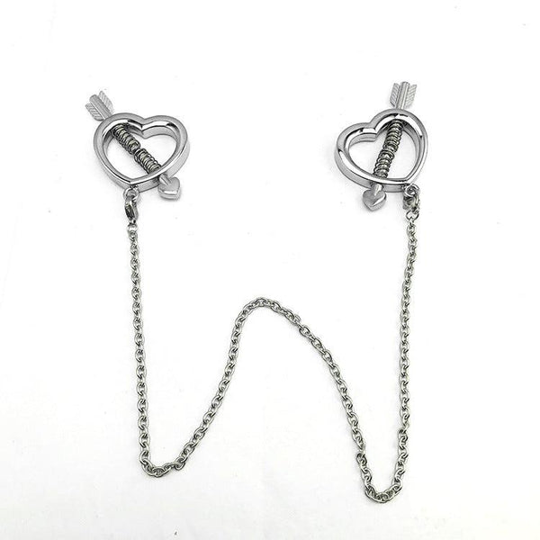 Nipple Clamps - Heart Spring Pressure Nipple Clamps-Fetish Stuff-The Love Zone