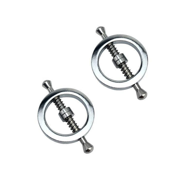 Nipple Clamps - Round Spring loaded Nipple Clamps-Fetish Stuff-The Love Zone