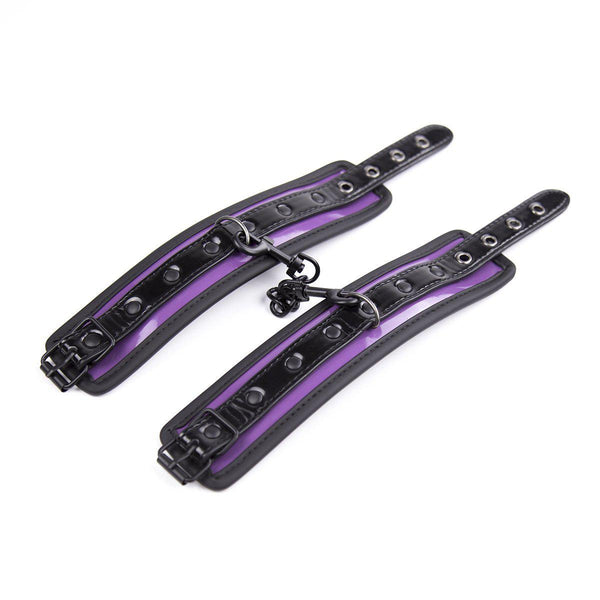 Cuff - Purple w/ Black PVC Cuff - One Size-FBOND-The Love Zone