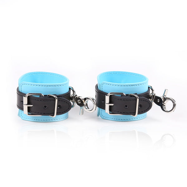 Cuff Wrist - Aqua PVC Cuff with Black Straps