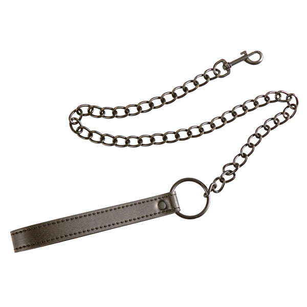 Leash - Black Neoprene Leash Chain-Cuffs & Handcuffs-The Love Zone