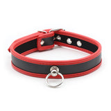Collar - PVC Slave Collar with Piping and D Ring (3 color) Heavy Duty
