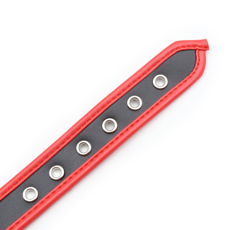 Collar - PVC Slave Collar with Piping and D Ring (3 color) Heavy Duty