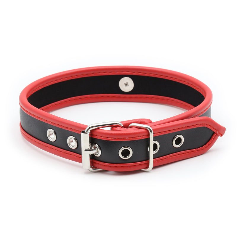 Collar - PVC Slave Collar with Piping and D Ring (3 color) Heavy Duty
