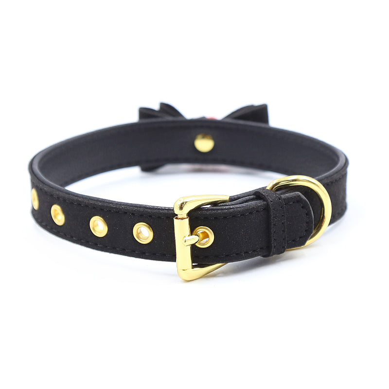 Black Cat Collar with Red Bell