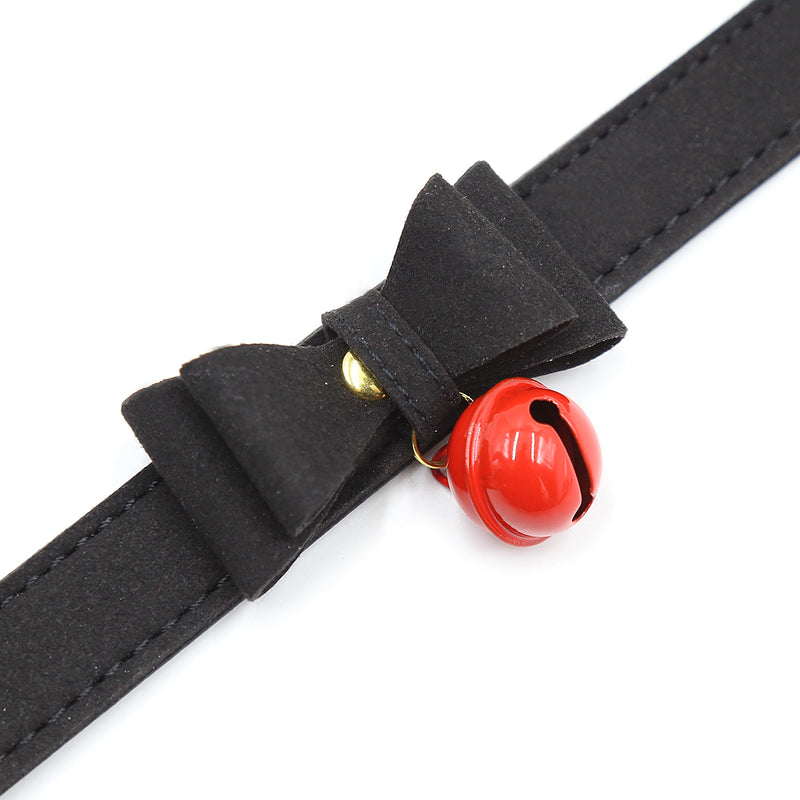 Black Cat Collar with Red Bell