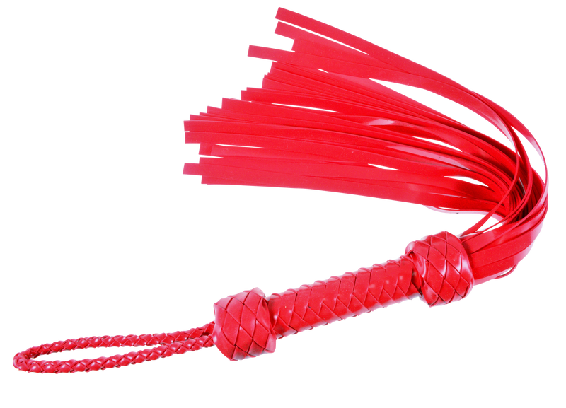 Whip - Silicone 28" Whip 36 Tail Red Flogger