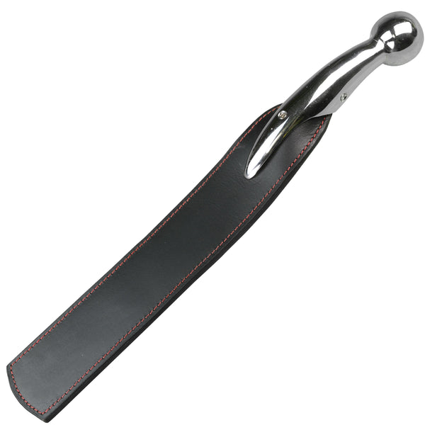 Paddle - Leather Heavy Duty Spanking Strap with Curved Metal Handle-Fetish/Bondage-The Love Zone