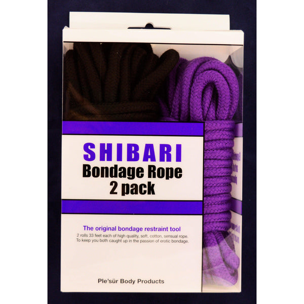 Rope - Purple & Black 2 Pack Cotton Rope 2 x 32'-Cuffs & Handcuffs-The Love Zone