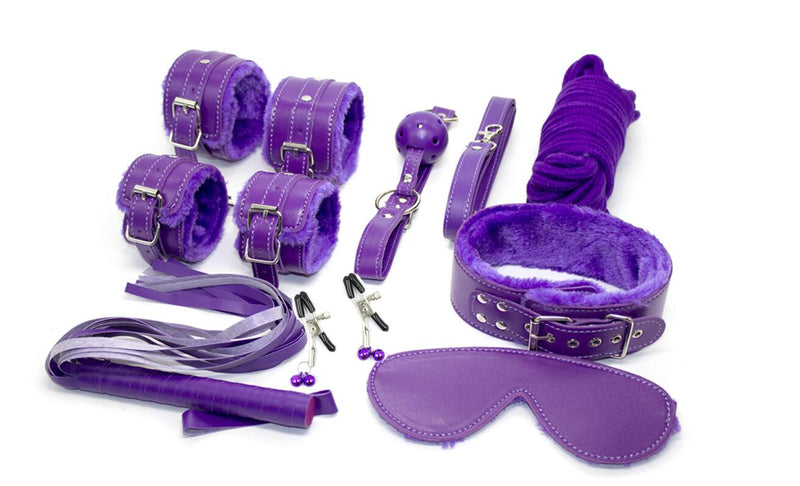 Bondage Kit - Everything Bondage Kit 12 pcs. (Purple)-Cuffs & Handcuffs-The Love Zone