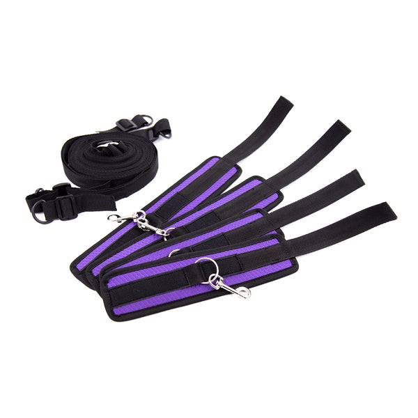 Bondage Kit - Neoprene Bed Cuff Kit Purple