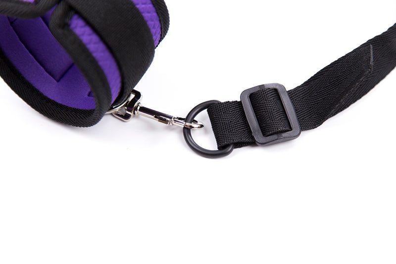 Bondage Kit - Neoprene Bed Cuff Kit Purple