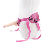 Strap On - Harness Vegan Leather  with Corset Style Back - Pink