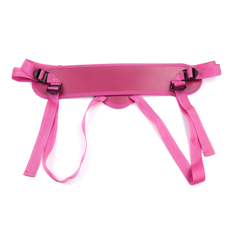 Strap On - Harness Vegan Leather  with Corset Style Back - Pink