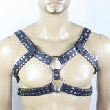 Chest Harness - Double Strap Pebble-Grain PVC Vegan Leather