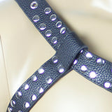 Chest Harness - Double Strap Pebble-Grain PVC Vegan Leather