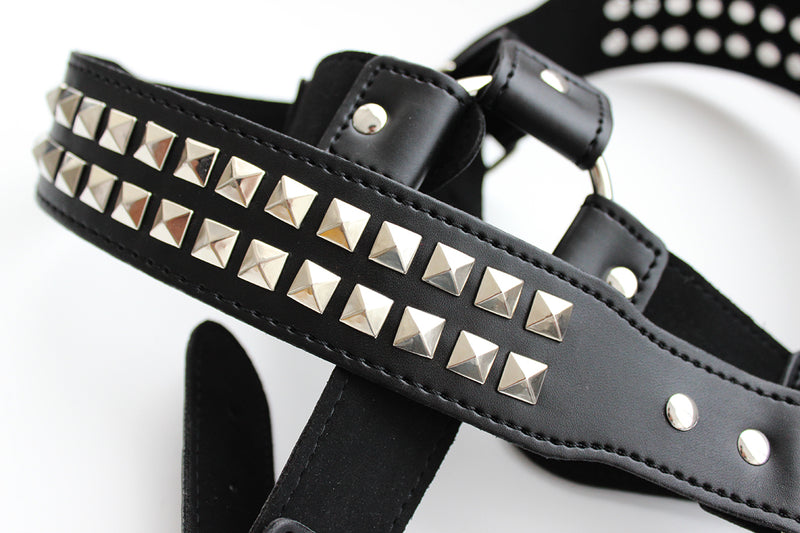 Chest Harness - Halford Style Studded X-Cross PVC Vegan Leather