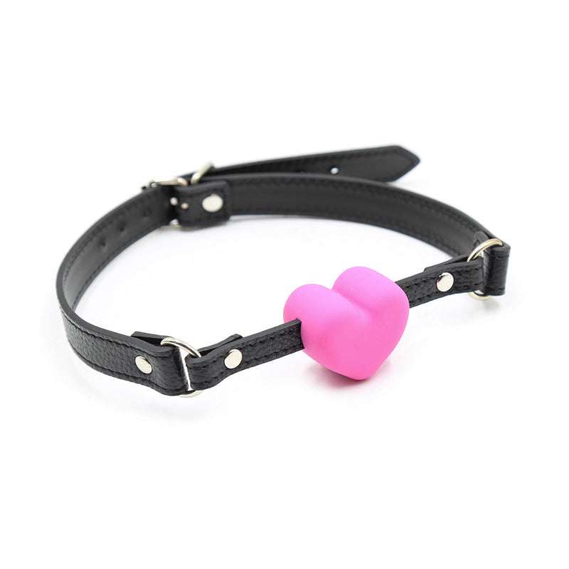 Heart Ball Gag Pink Ball