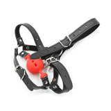 Ball Gag - Full Head Harness Breathable ball gag with Nose hook - Black Ball-Gags Mouth Gags-The Love Zone
